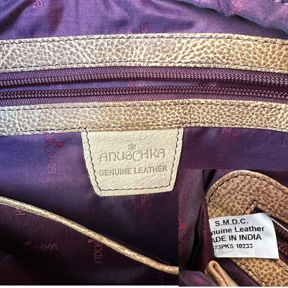 Anuschka Peacock Safari Hand Painted and Signed Leather Large Tote Bag - Picture 11 of 15